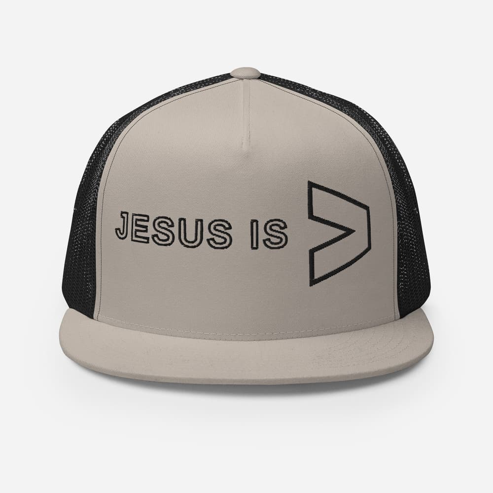 Jesus is Greater Flat Bill Trucker