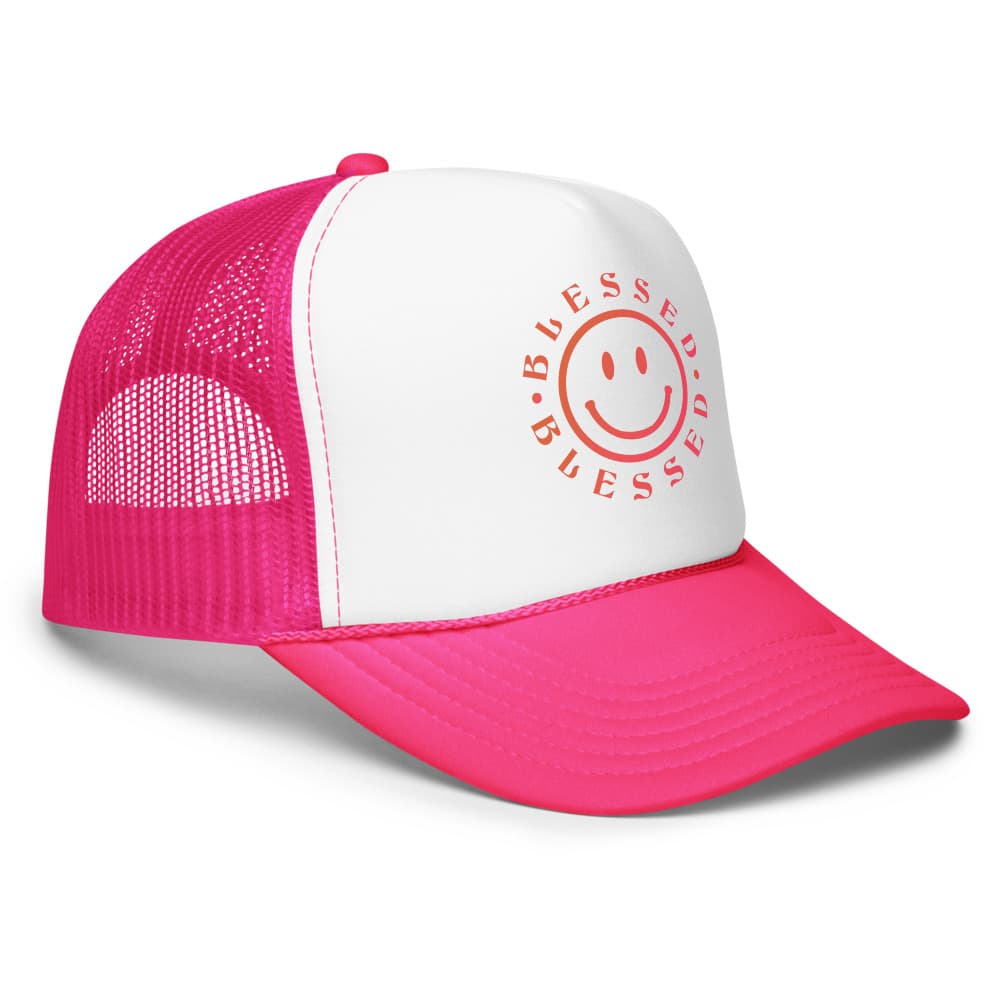 Blessed Smiley Face Foam Trucker
