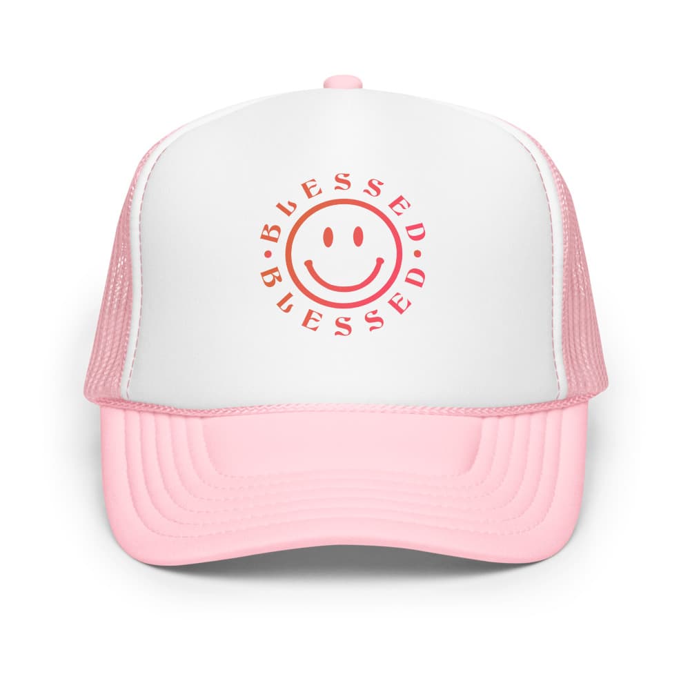 Blessed Smiley Face Foam Trucker