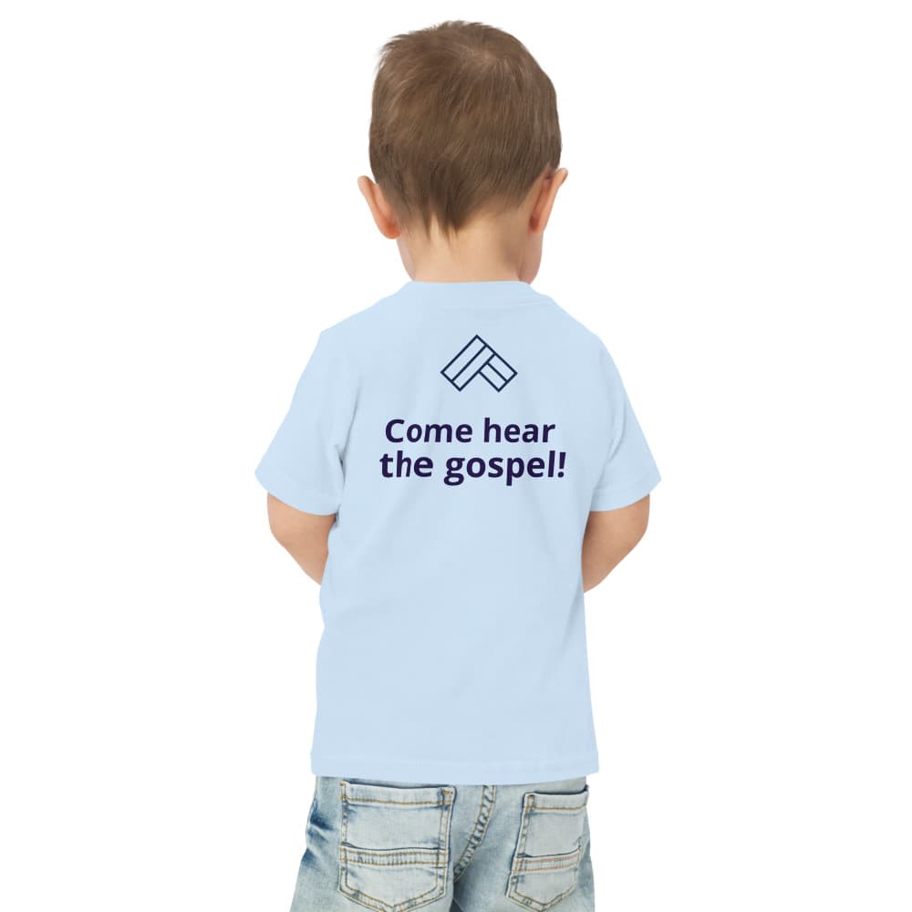Come hear the gospel! Toddler Jersey T-Shirt