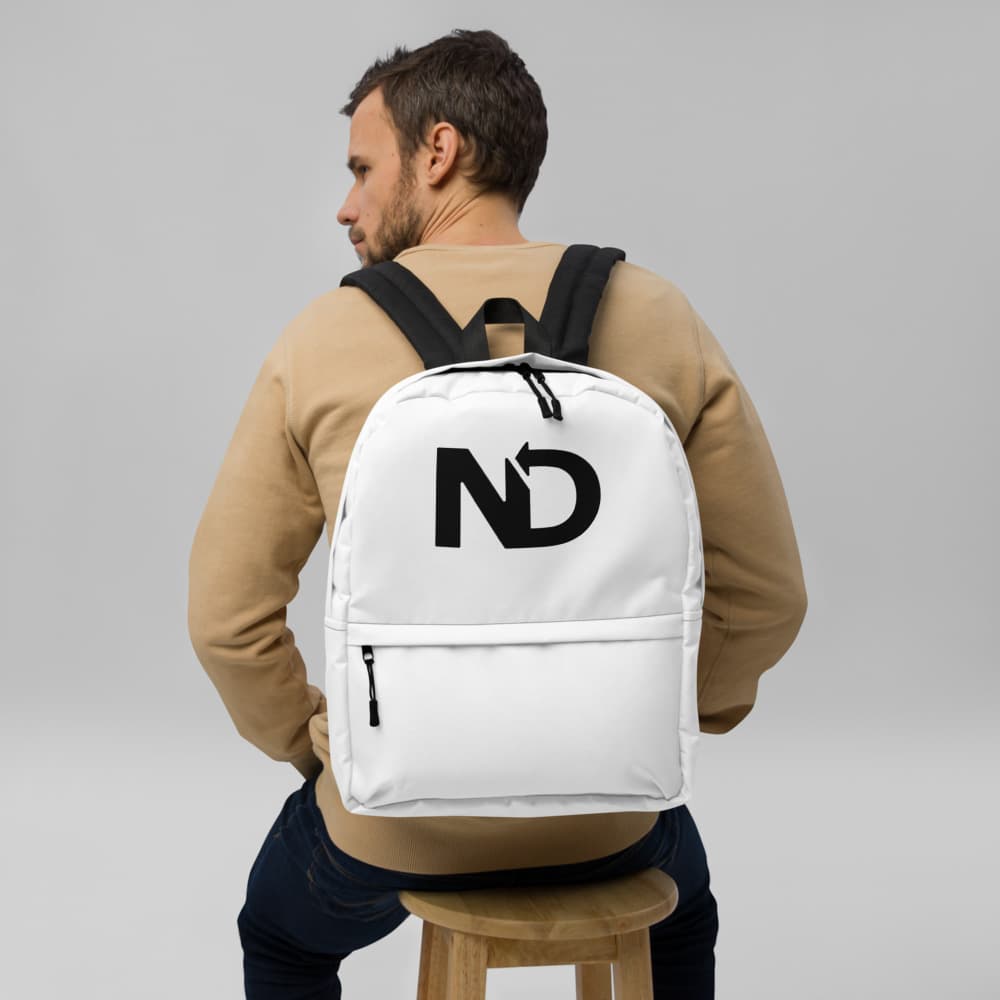 White Backpack with ND logo