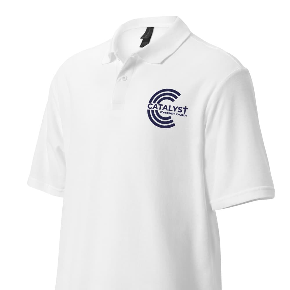 Polo White Navy Logo