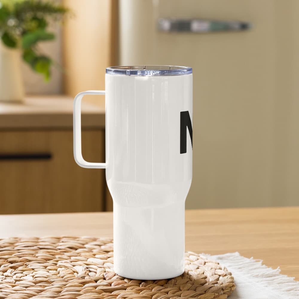 ND Travel Mug with a Handle White