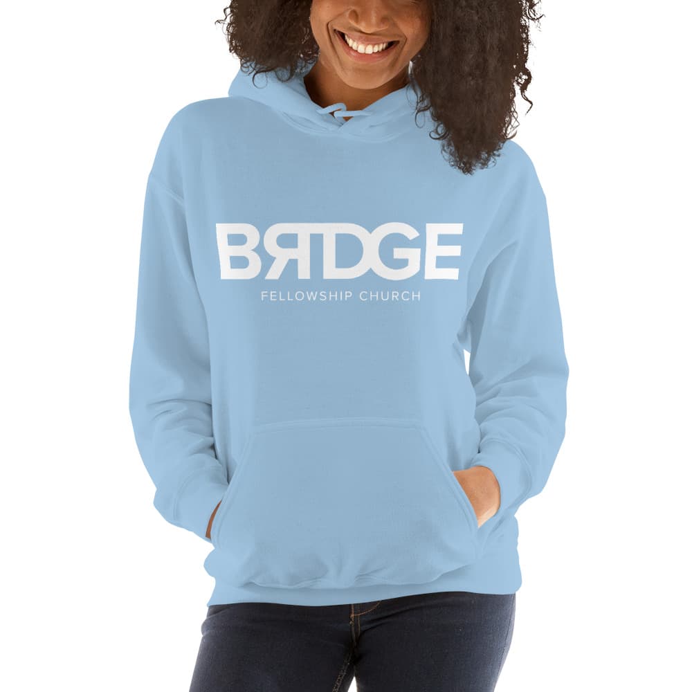 BRIDGE Logo - Lt Blue Unisex Heavy Blend Hooded Sweatshirt