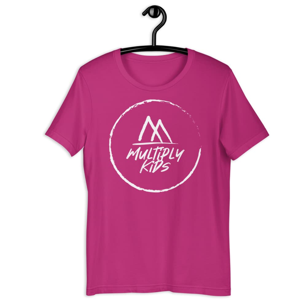 Multiply Kids White Logo Adult Solid Style Bella + Canvas T-Shirts